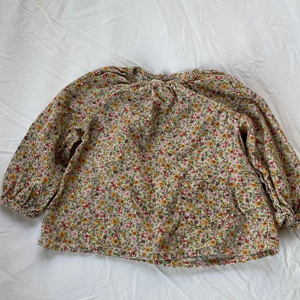 Zara toddler 3-4T floral corduroy shirt